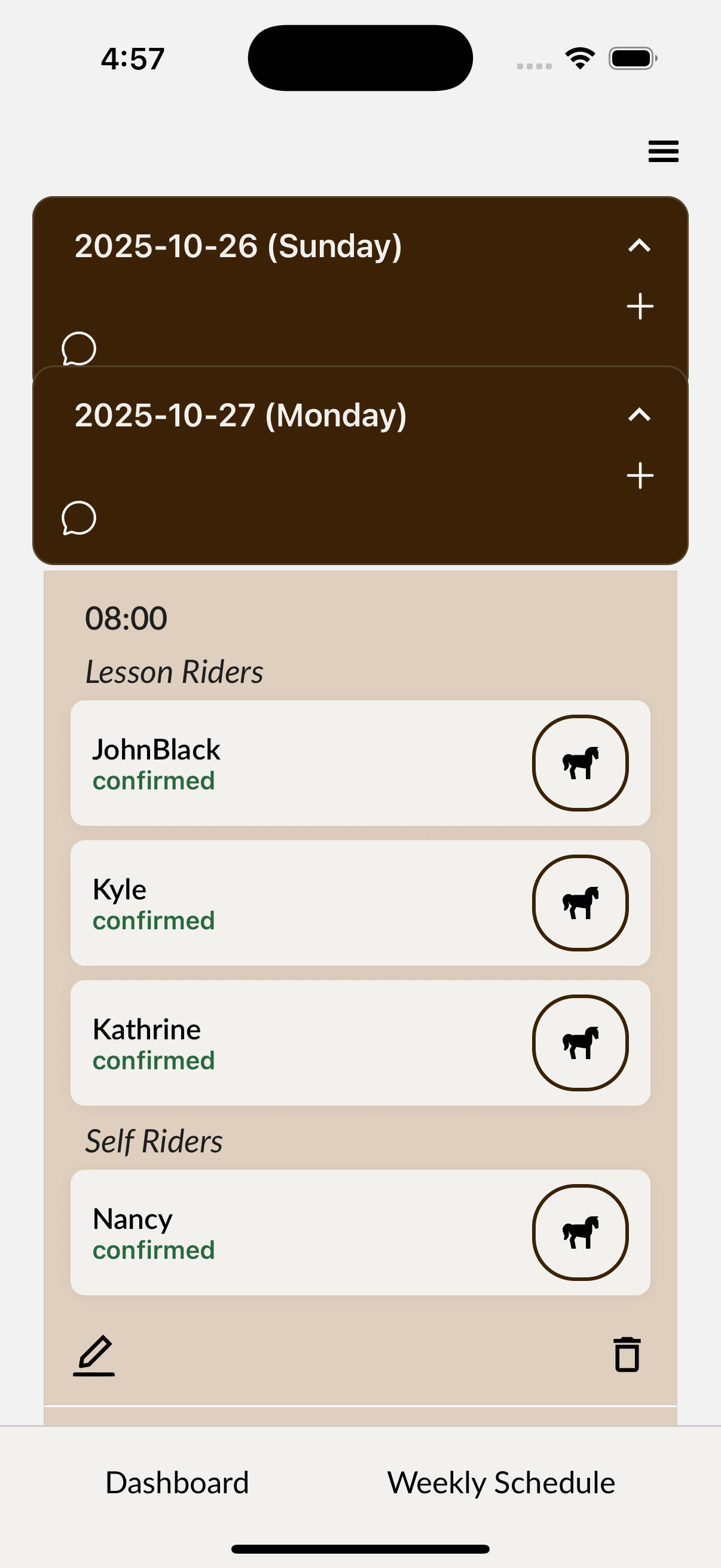 horseback riding app horse assignment, horse riding lessons