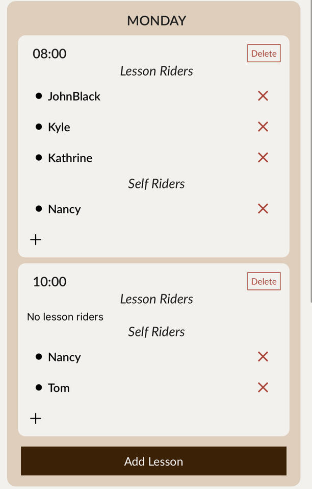 horse riding lessons schedule recurring horseback riding lessons schedule